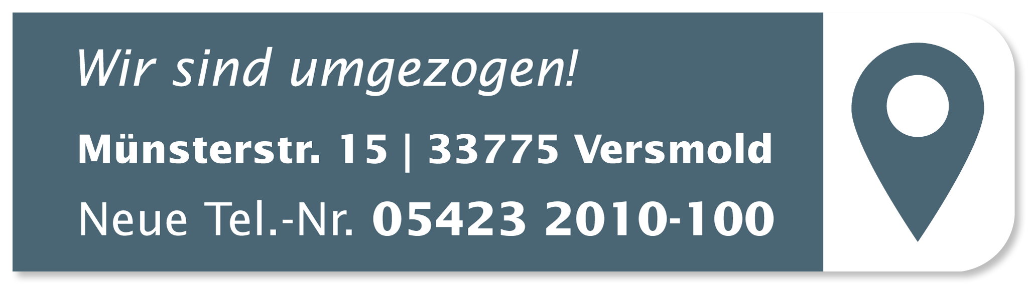 Hinweis Umzug Januar 2026